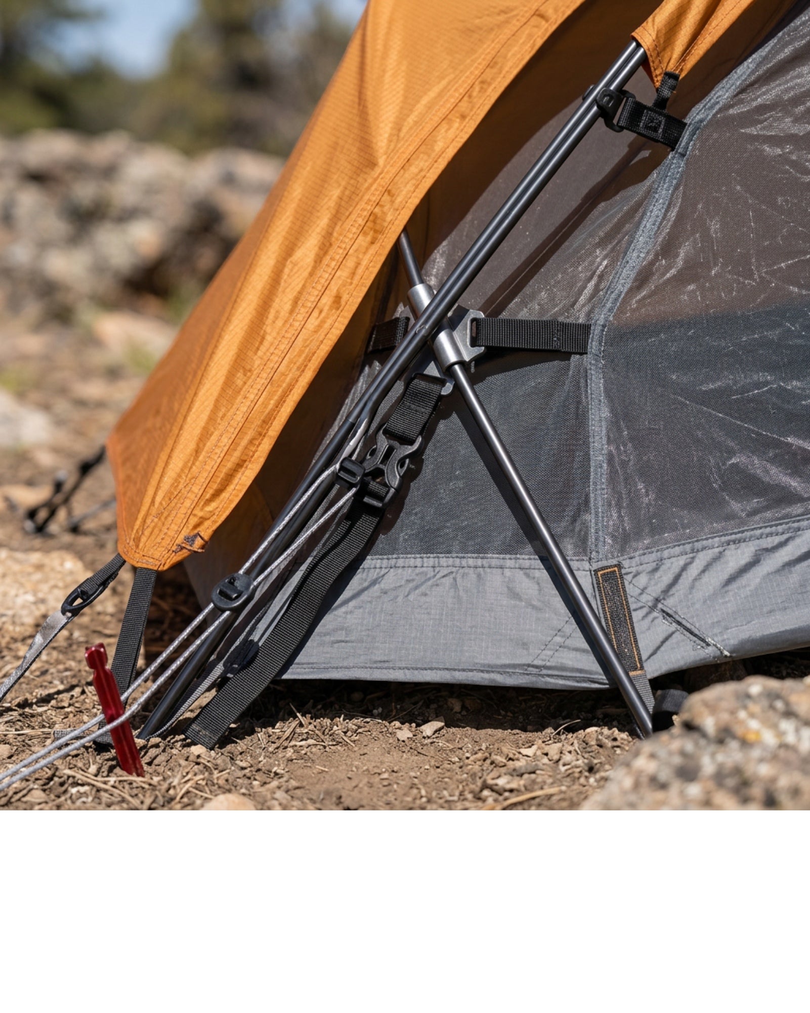 Livx 1-Person Backpacking Tent 220 x 90 cm Ochre and Graphite - Detail view