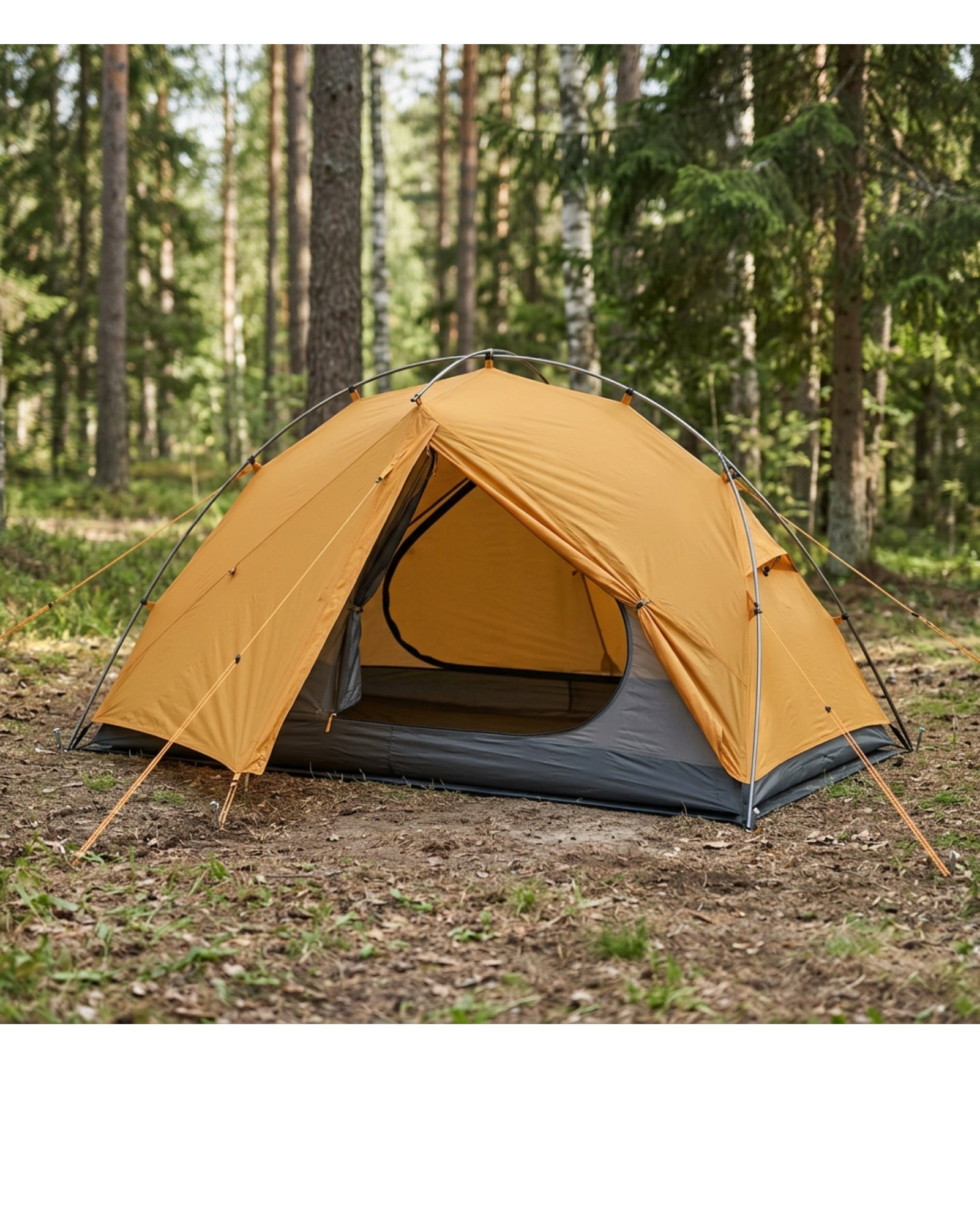 Livx 1-Person Backpacking Tent 220 x 90 cm Ochre and Graphite - Lifestyle view